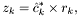 \[ z_k = \hat{c}_k^{*} \times r_k, \]
